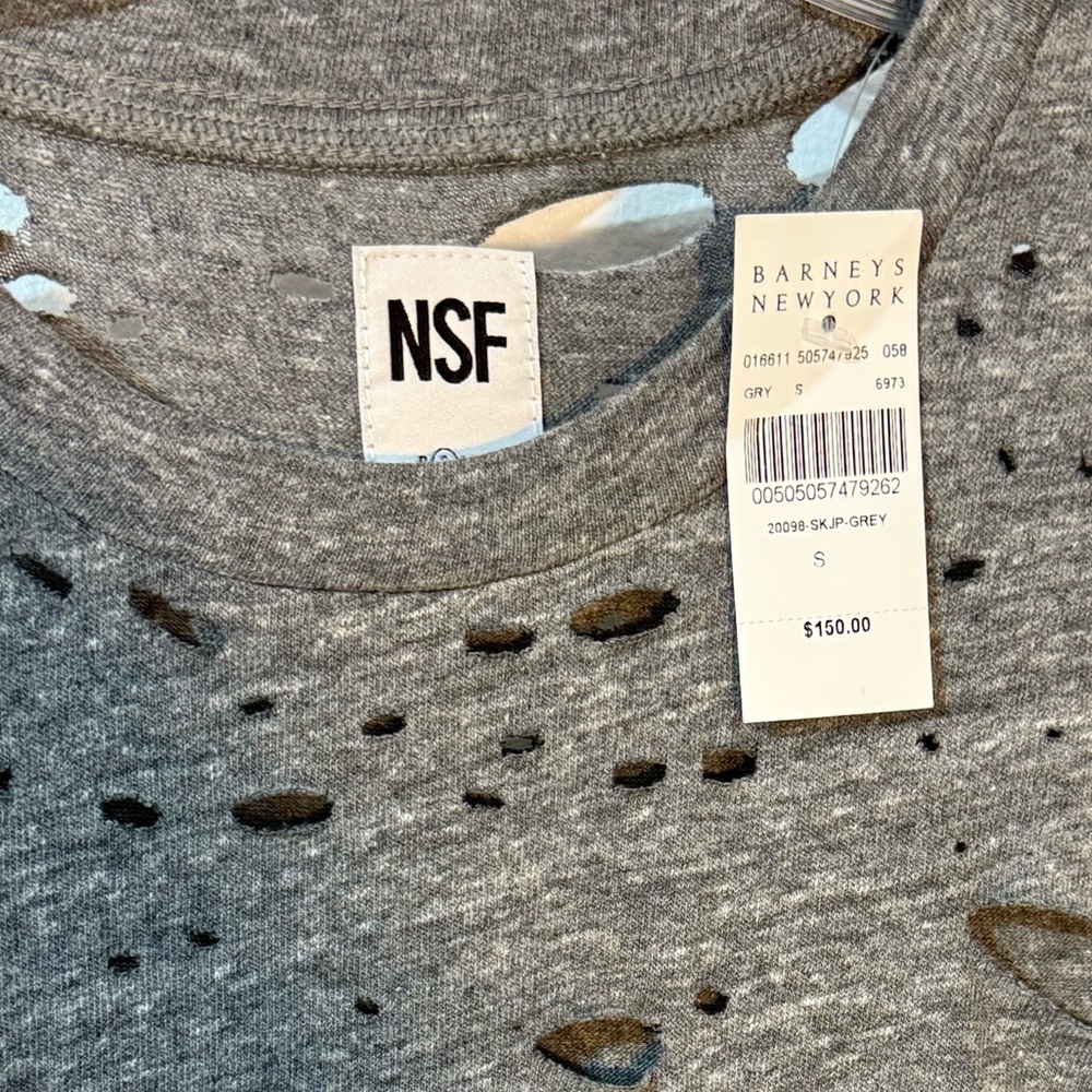 NSF Gray Distressed Short Sleeve Tee - Picture 4 of 6